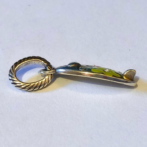 🆕 Brighton Surf’s Up charm Surfboard w. enameled flowers in green, blue & pink - Picture 3 of 5